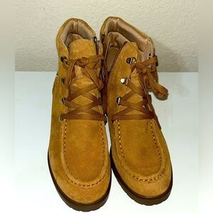 Giani Bernini Womens Bertey Suede Lace-Up Booties Memory Foam, brown/tan